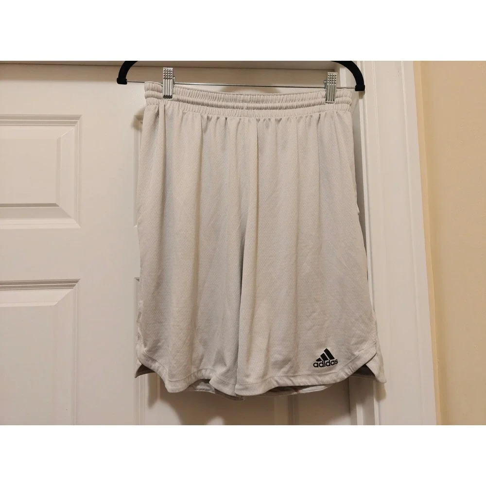 Adidas Mens Climalite Basketball Shorts Grey Olive Green DM1583 Size Medium